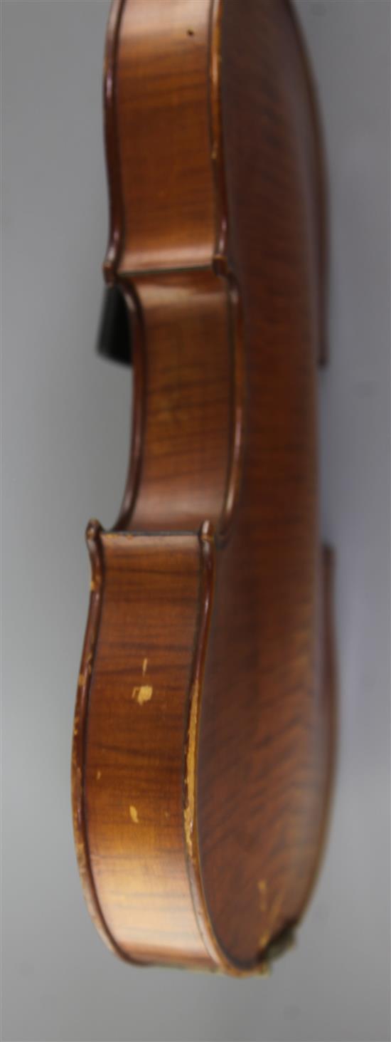 A Leon Bernardel violin, body 14.5in. length overall 23.5in.